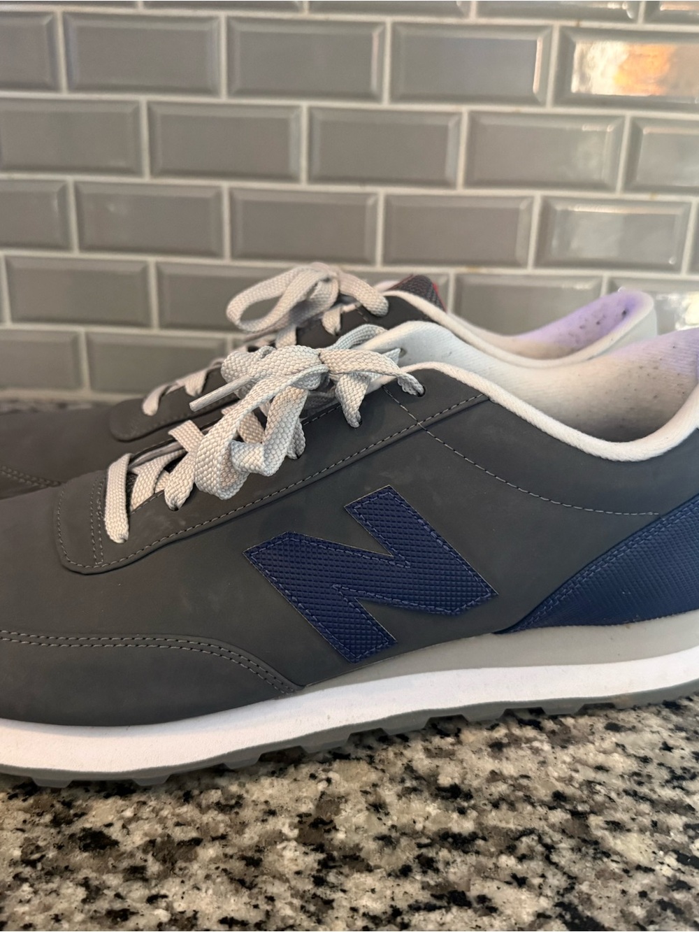 New Balance Men's Gray and Blue Low-Profile Sneaker